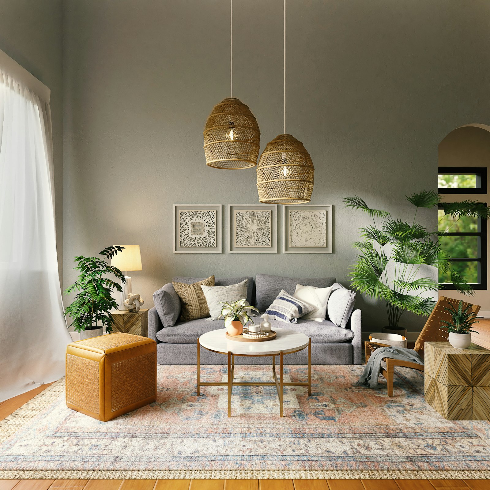 Séjour contemporain rénové à Neuilly-sur-Seine